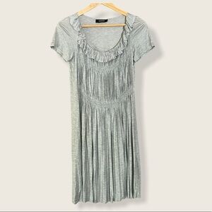 Thakoon Dress Ruffle Pleated Knit Short Sleeve Size 2